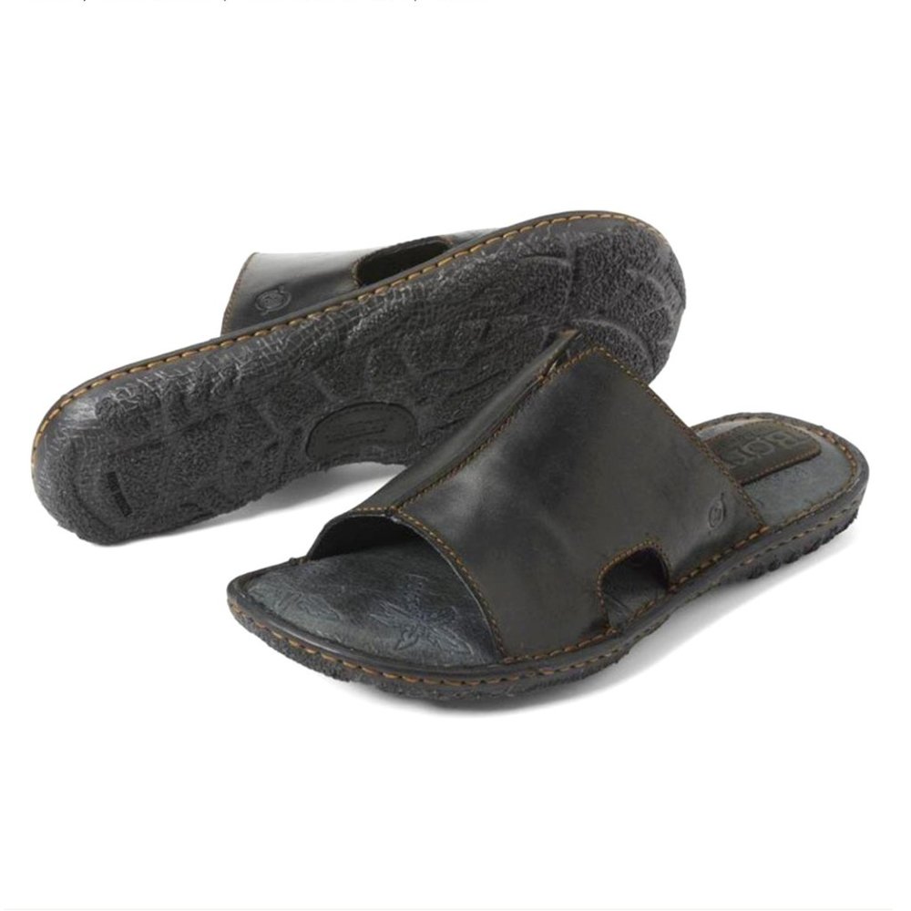 BORN Black Leather Sandals Mens 11 Model: M3623